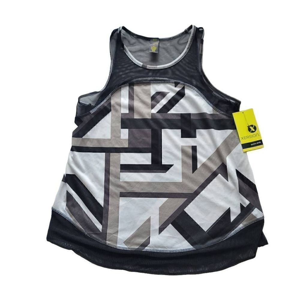 Xersion Womens Sz S colorblock mesh workout top